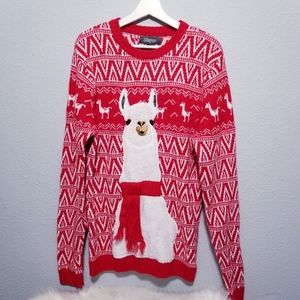 Christmas XMAS Alpaca ugly holiday part sweater XL